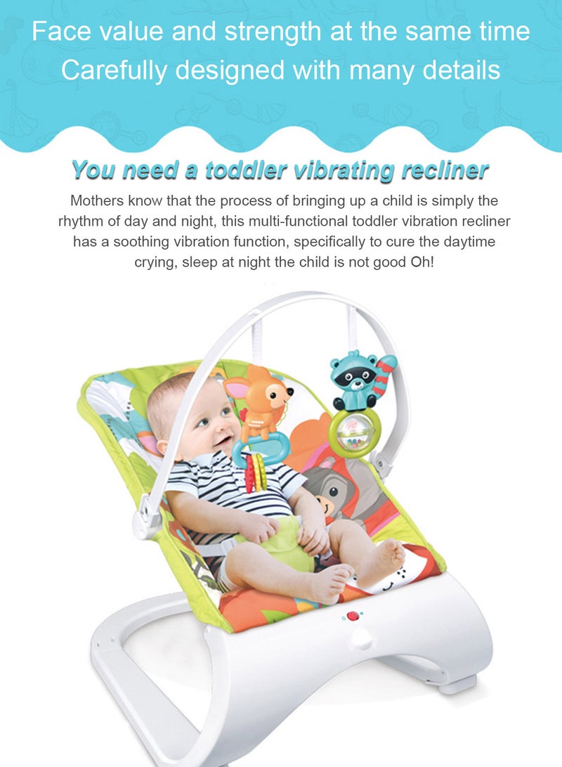 ما بيبي كرسي هزاز هزاز للأطفال. كرسي هزاز للأطفال مع موسيقى، أرجوحة أطفال خفيفة الوزن، يمكن أن تستلقي وتجلس - Image 2