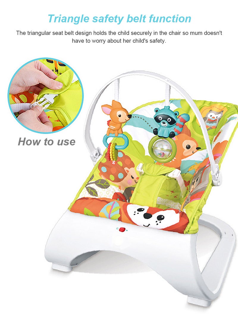 ما بيبي كرسي هزاز هزاز للأطفال. كرسي هزاز للأطفال مع موسيقى، أرجوحة أطفال خفيفة الوزن، يمكن أن تستلقي وتجلس - Image 4