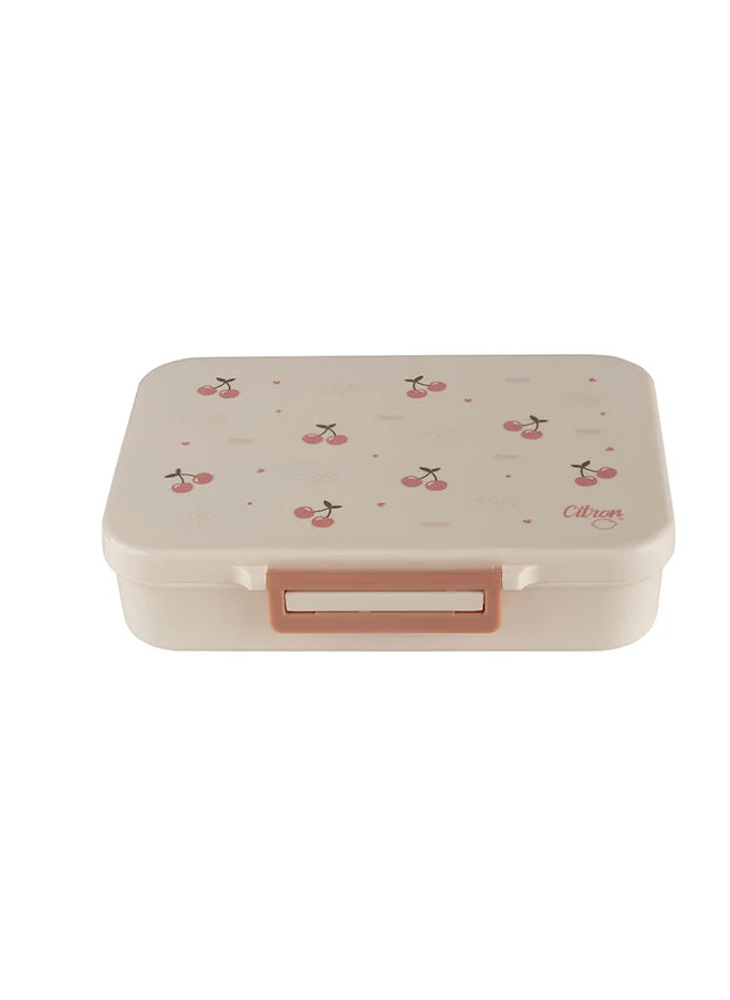 Citron Tritan Lunch Box With 4 Compartments For Kids Includes 1 Sauce Container, Leak Proof And Bpa Free Lunch Box For Kids - Cherry