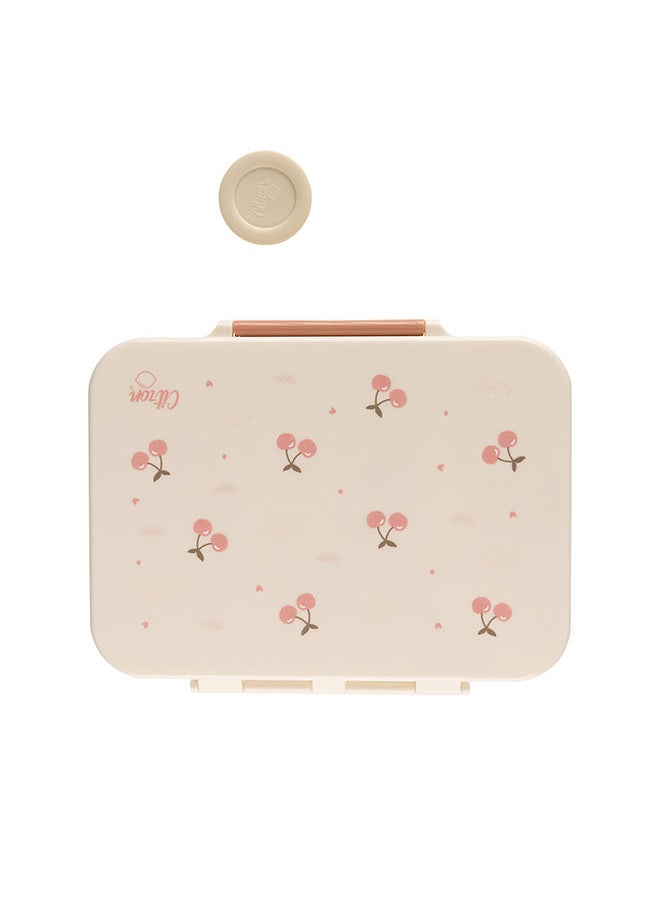 Tritan Lunch Box With 4 Compartments For Kids Includes 1 Sauce Container, Leak Proof And Bpa Free Lunch Box For Kids - Cherry