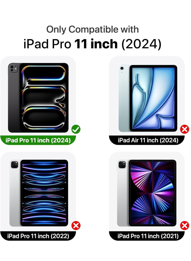 MIGOFAST IPad Pro 11 Inch Case 2024 M4 with Pencil Holder  Trifold Stand with TPU Back Shockproof Case for iPad Pro 11 2024 Support Apple Pencil Pro/USB-C Dark Blue - Image 2