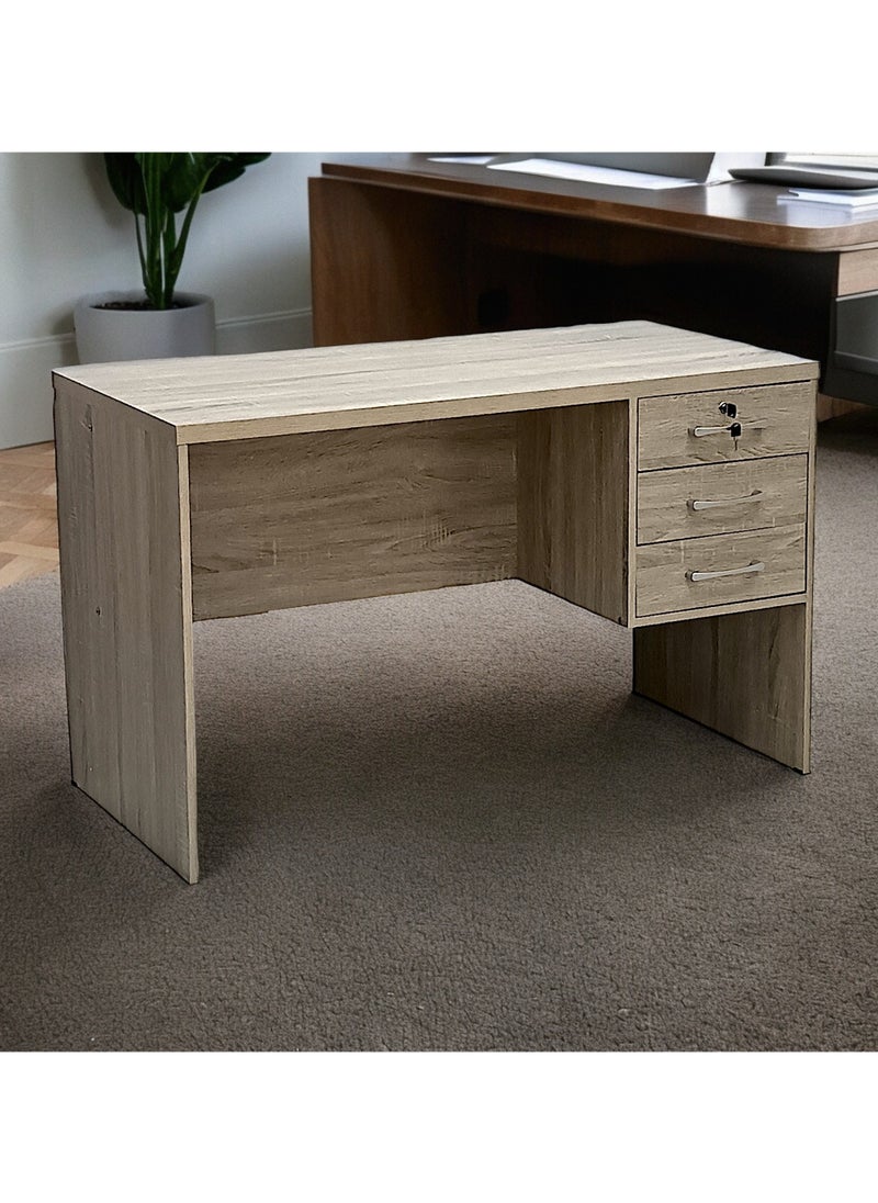 SBF Wooden Writing Table with Three Drawers, Office Table with Lockable Top Drawer, Computer Desk for Study and Work, Ideal Laptop Table for Home and Office