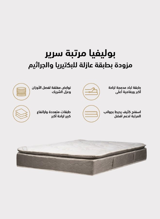PENHALIGON'S Polivia | Multi Layer Bed Mattress 12 Layers Thickness 29 cm Size Super King - 200x200 cm - Beige & Ivory - Image 2