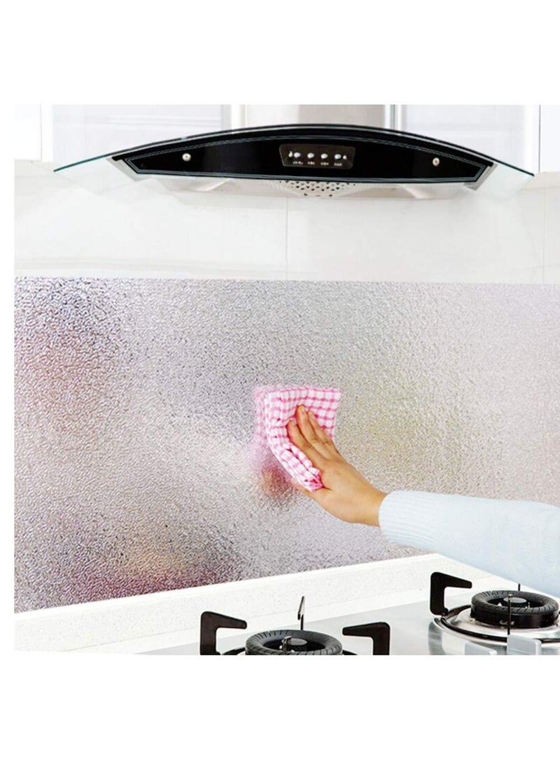 Golden Curly Self Adhesive Wallpaper for Kitchen Vinyl Wallpaper Oil Proof Wallpaper Waterproof and Heat Resistant Silver 5 Meter - Image 4