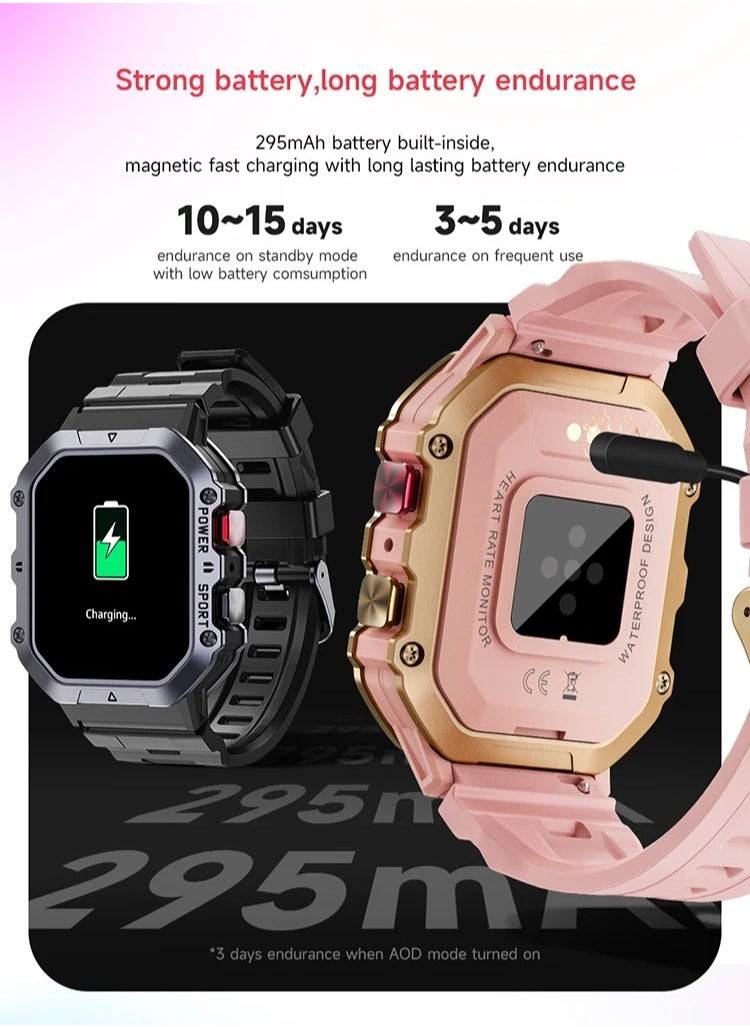 Yezler Active Glow Smart Watch for Women - AMOLED Display, Rugged Sports Design, Fitness Tracker, Heart Rate & Sleep Monitor, IP68 Waterproof, Step Counter, Smart Notifications, Compatible with Android & iOS, Ideal for Active Lifestyle  - Image 2