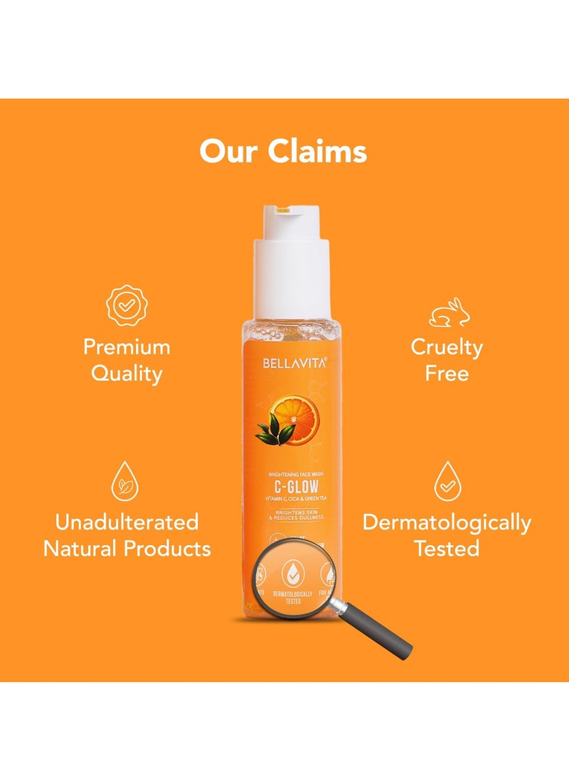 BELLAVITA Organic Vitamin C-Glow Natural Face Wash with Honey, Aloe and Sandalwood, Oil Control, Acne Removal and Glowing Skin for Men and Women - 100 ml  - Image 5