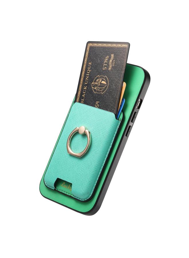 S-TOP Case For iPhone 15 Plus Retro Cross Leather Card Bag MagSafe Phone Case - Image 3