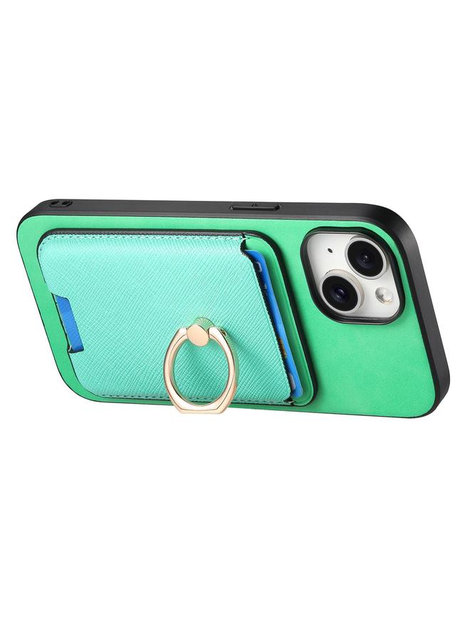 S-TOP Case For iPhone 15 Plus Retro Cross Leather Card Bag MagSafe Phone Case - Image 4