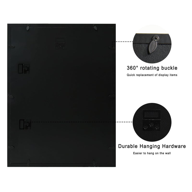 CCDCC 12x16 Large Shadow Box Picture Frame Display Case with Soft Linen Back, Black Wooden Memory Shadow Box Frame with Tempered Glass Cover for Wall Display - Image 4