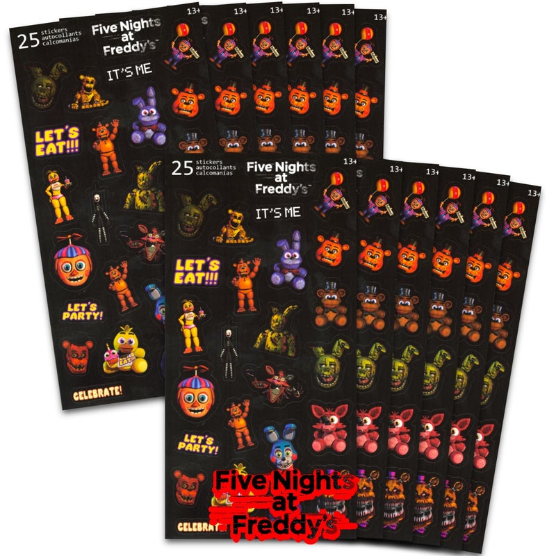 Five Nights at Freddy's Party Favors for Boys & Girls - FNAF Stickers Sheet Bulk Bundle with 12 Pack Five Nights at Freddy's Sticker Sheets for Kids Birthday Party & Goodie Bags | FNAF Party Supplies - Image 3