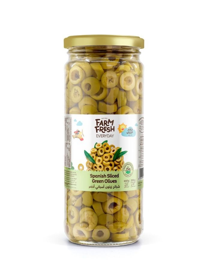 Farm Fresh Green Sliced Olives 440g 