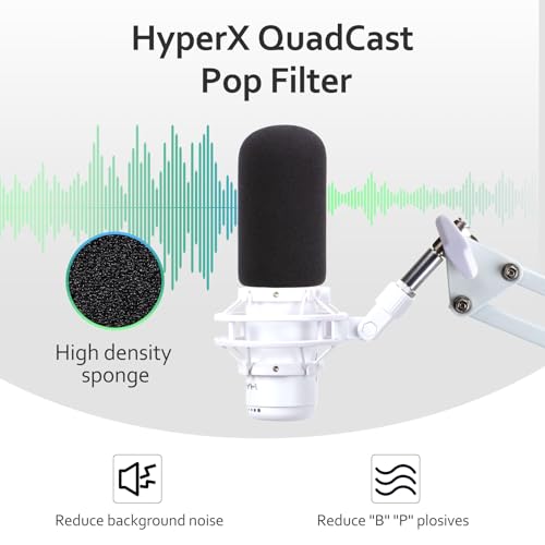 WIBOND For HyperX Quadcast S Boom Arm - Upgraded Mic Arm with Reduce Wind Noises Mic Foam Cover, White Boom Arm for Hyperx Quadcast, 3/8" to 5/8" Adapter Compatible with Other Models - Image 3