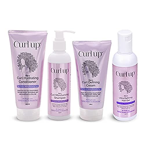 Curl Up Ultra Defining Bundle with Curly Hair Shampoo , Conditioner , Leave in Curl Cream & Hair Gel | For Dry Frizzy ,Wavy & Curly Hair | Sulphate Paraben & Silicone Free- Combo of 4 - Image 1