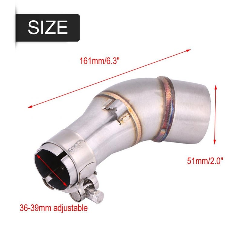 Akozon Akozon R3 Muffler Slip On + Motorcycle Slip On Exhaust Middle Connection Pipe Adapter Plug for R25 R3 2013-2016 - Image 2