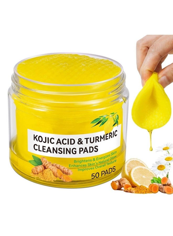 Turmeric Cleansing Pads for Dark Spots, Skin Brightening & Acne Prevention, with Vitamin B5, Vitamin C, Turmeric Infused Foaming Exfoliating Pads, for Face for All Skin Types -60PCS (pack of 2) - Image 1