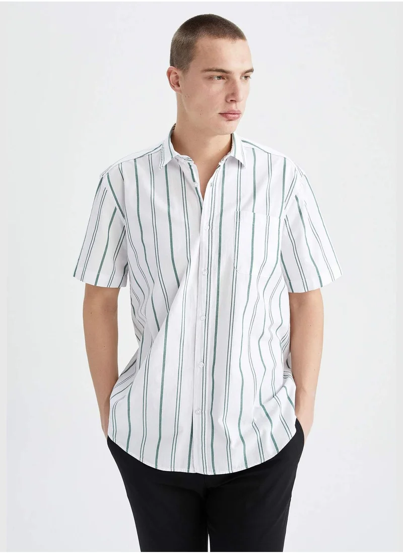 ديفاكتو Relax Fit Shorts Sleeve Striped Shirt