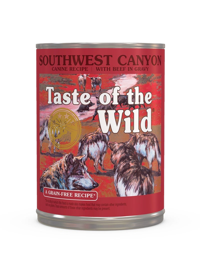 Taste of the Wild Southwest Canyon Canine Recipe With Beef In Gravy Wet Dog Food 390g 