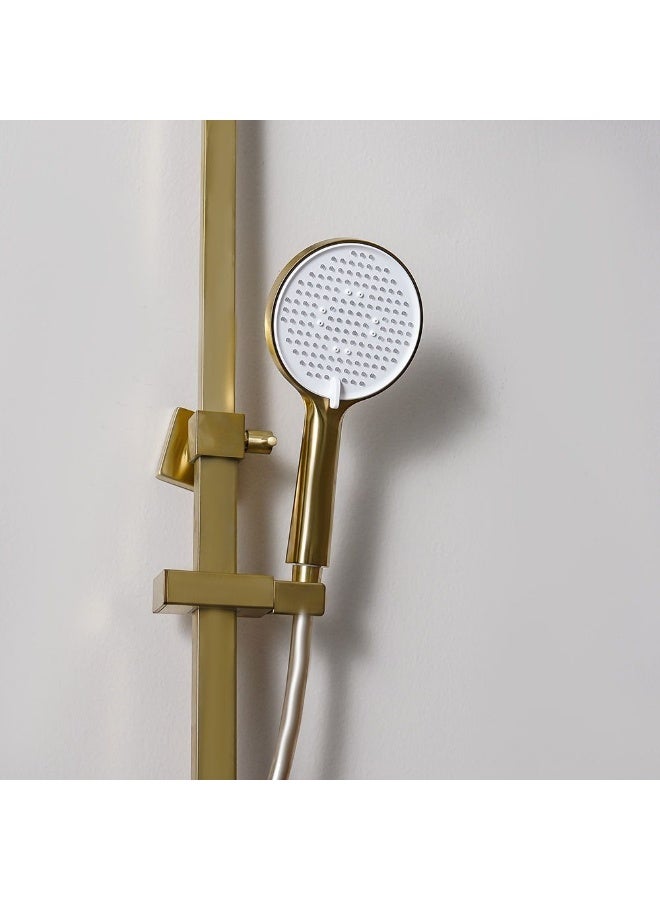 Milano Charming Rain Shower Panel - 3 Function Square Column Set in Matt Gold, Stainless Steel/Brass, DIY Installation, 7-Year Warranty, Elegant Indoor Shower Experience - Image 4
