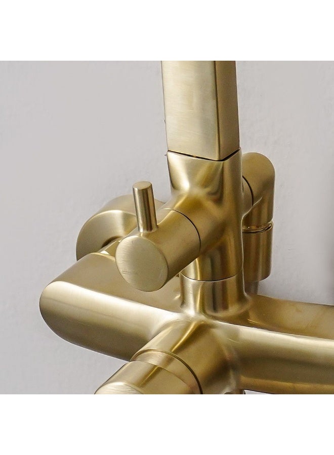 Milano Charming Rain Shower Panel - 3 Function Square Column Set in Matt Gold, Stainless Steel/Brass, DIY Installation, 7-Year Warranty, Elegant Indoor Shower Experience - Image 2