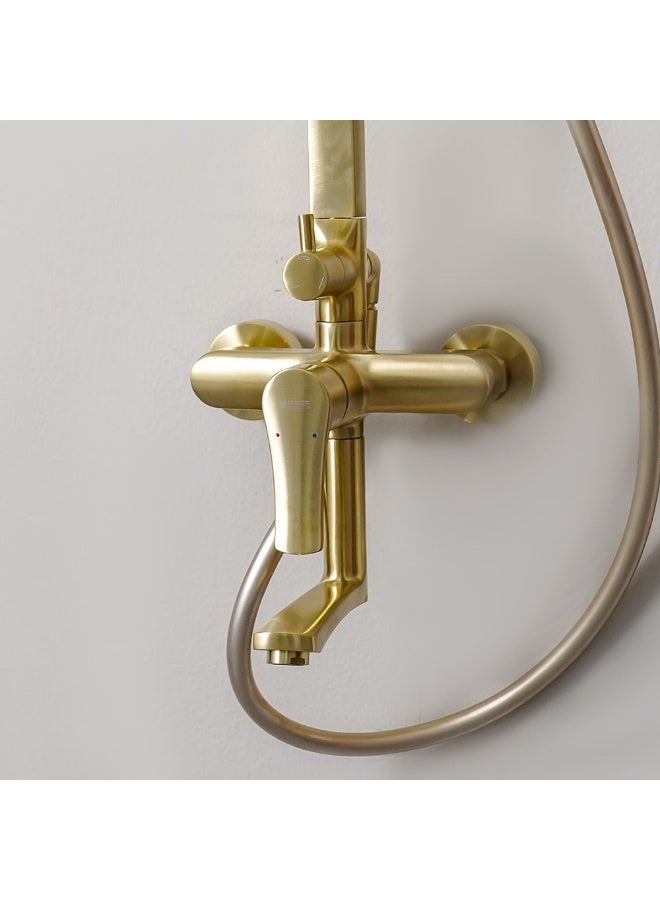 Milano Charming Rain Shower Panel - 3 Function Square Column Set in Matt Gold, Stainless Steel/Brass, DIY Installation, 7-Year Warranty, Elegant Indoor Shower Experience - Image 3