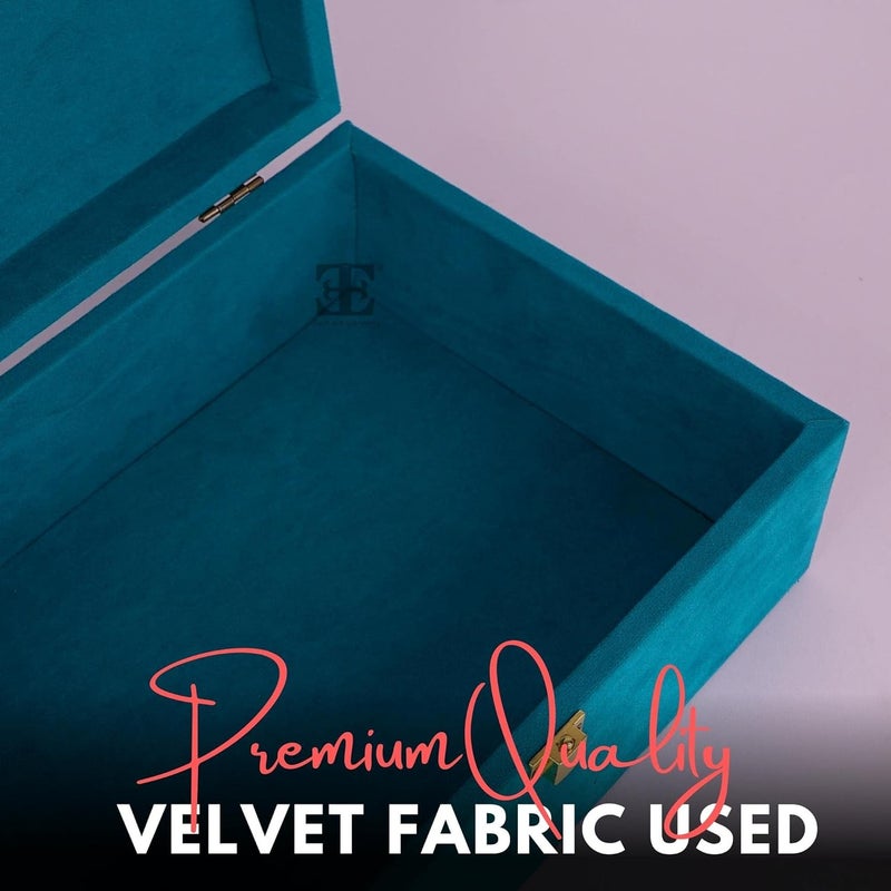 Each and Everything Each and Everything Luxury Classic Ornament Decorative Velvet Suede Trunk box for Gifting and Storage Rani pink  - Image 3