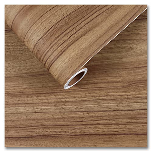 CRE8TIVE Brown Wood Grain Contact Paper Peel and Stick Wood Wallpaper Removable Waterproof Thick Distressed Wood Look Wallpaper Self Adhesive Wood Vinyl Wrap for Bedroom Kitchen Cabinets Desk 12"x80" - Image 1
