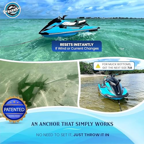 WAVESRX TriAnchor - Stainless Steel Folding PWC & Boat Anchor Kit | Sets Instantly for Effortless Boat & Jet Ski Anchoring | Compact Patented Designed Pontoon Boat Anchor | Better Than Plow & Box Anchor 5LB - Image 4