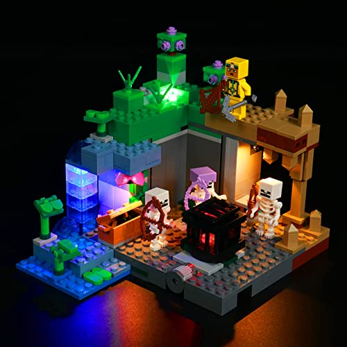 BrickBling Light Kit Compatible with Lego Minecraft The Skeleton Dungeon 21189 Minecraft Dungeon LED Lighting Compatible with Lego 21189 Lights Only Not Come with Model - Image 1