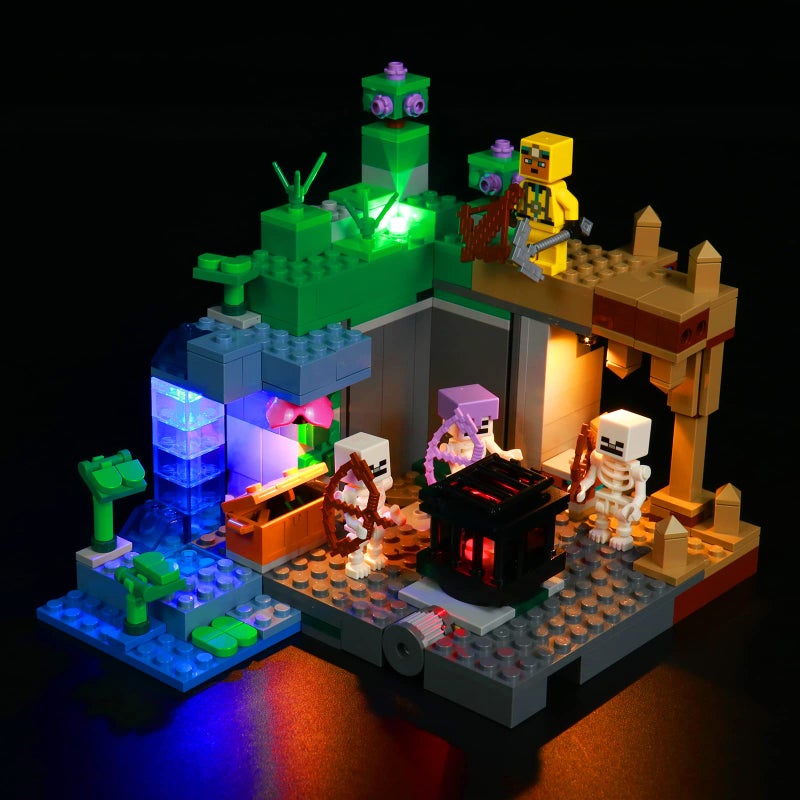 BrickBling Light Kit Compatible with Lego Minecraft The Skeleton Dungeon 21189 Minecraft Dungeon LED Lighting Compatible with Lego 21189 Lights Only Not Come with Model - Image 4