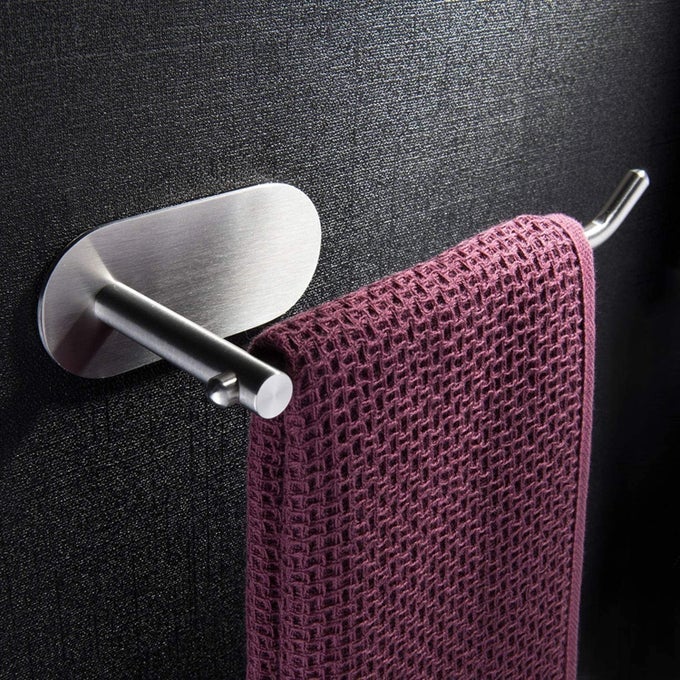 SELF ADHESIVE TOWEL RING STAINLESS STEEL NAPKIN TOWEL HANGER FOR WASHBASIN ANTI RUST STRONG STICKER TOWEL HOLDER FOR BATHROOM NAPKIN HOLDER