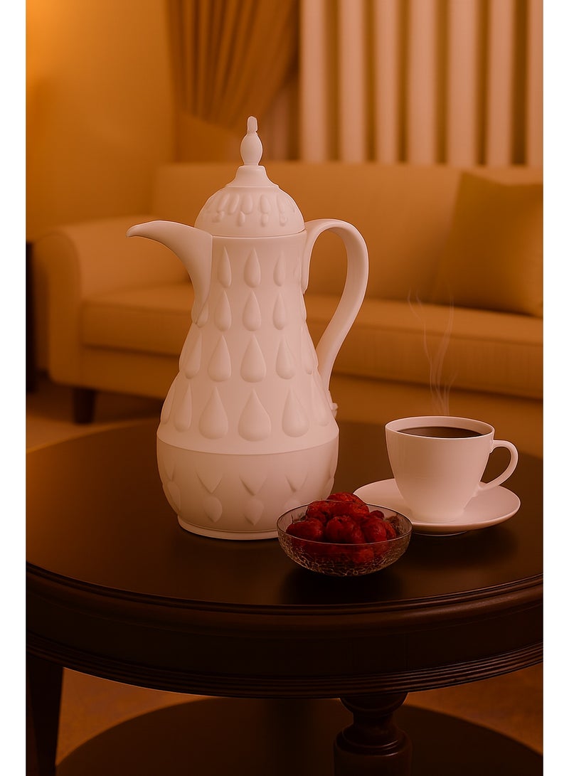 باصرة ترمس شاي وقهوة باصرة أبيض حجم 1 لتر