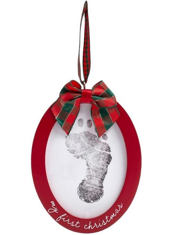 pearhead Babyprints Double-Sided Christmas Photo Ornament with Clean Touch Ink Pad, Baby's First Christmas Holiday Keepsake Ornament, Newborn Handprint or Footprint Kit, 2 Sided, Red - Image 3