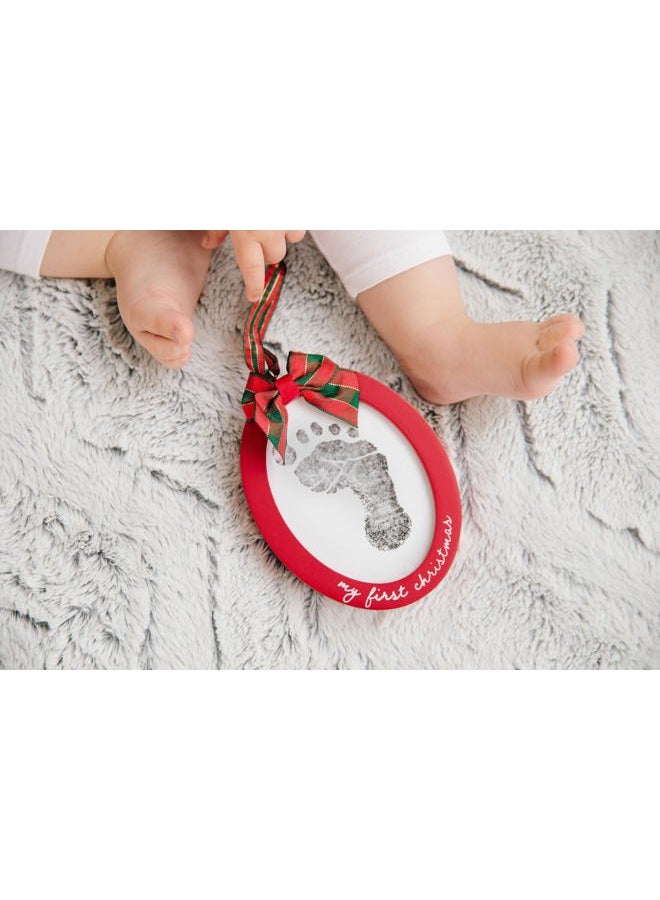pearhead Babyprints Double-Sided Christmas Photo Ornament with Clean Touch Ink Pad, Baby's First Christmas Holiday Keepsake Ornament, Newborn Handprint or Footprint Kit, 2 Sided, Red - Image 5