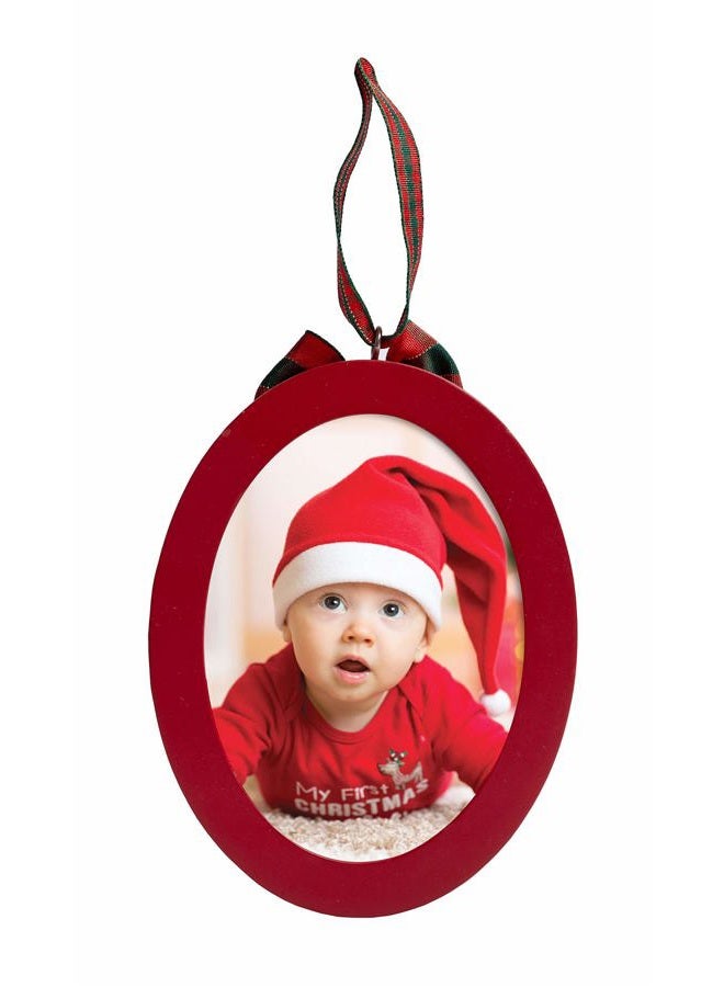 pearhead Babyprints Double-Sided Christmas Photo Ornament with Clean Touch Ink Pad, Baby's First Christmas Holiday Keepsake Ornament, Newborn Handprint or Footprint Kit, 2 Sided, Red - Image 2