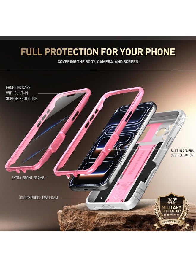 POETIC for iPhone 17 Pro Max Case with Camera Control Capture Button, [Built-in Stand] [Built-in Screen Protector] Full-Body Military Grade Rugged Phone Case for iPhone 17 Pro Max, Pink - Image 3