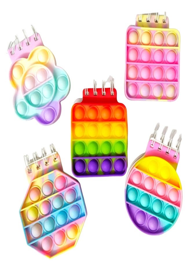 CREATIVE PENCIL 5Pcs Cute Stylish Popit Sprial Diary/Notebook: Colourful Pages Perfect for Return Gifts, Birthday Gifts, and Stationery Gifts Stress Relief Toy - Set of 5 - Image 4