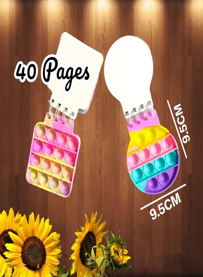 CREATIVE PENCIL 5Pcs Cute Stylish Popit Sprial Diary/Notebook: Colourful Pages Perfect for Return Gifts, Birthday Gifts, and Stationery Gifts Stress Relief Toy - Set of 5 - Image 1
