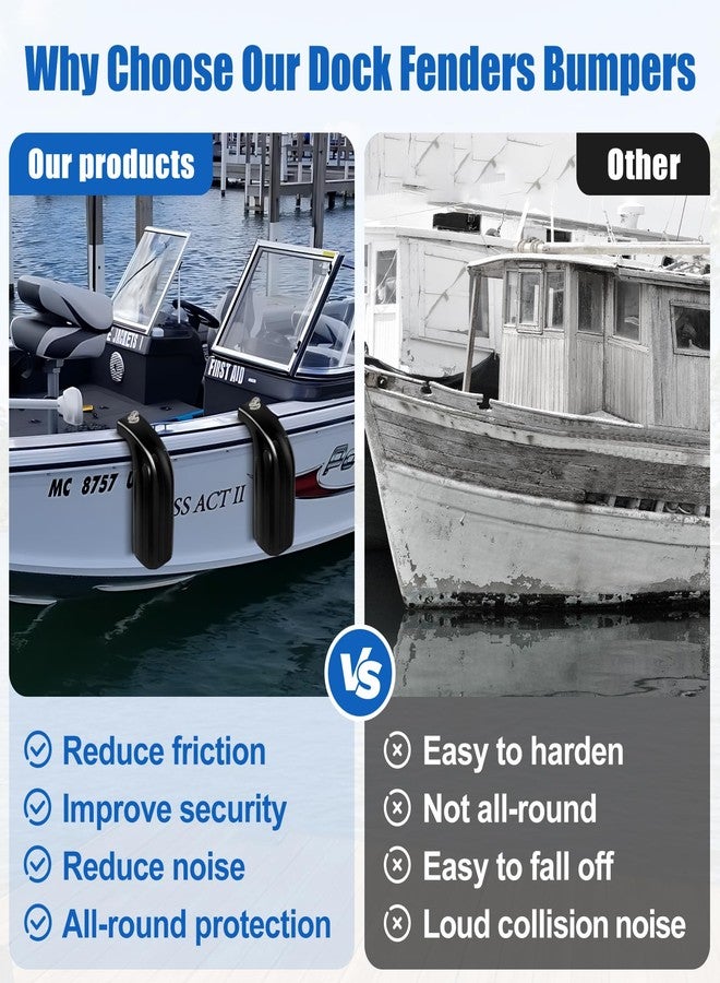FBULWSEC Low Freeboard Boat Fenders 5x16 Portable Boat Bumpers for Docking Dock Bumpers Bass Boat Side Bumper Heavy Duty Marine Vinyl Protection for Bass Ski Bay Boats Gunwale and Hull - Image 5