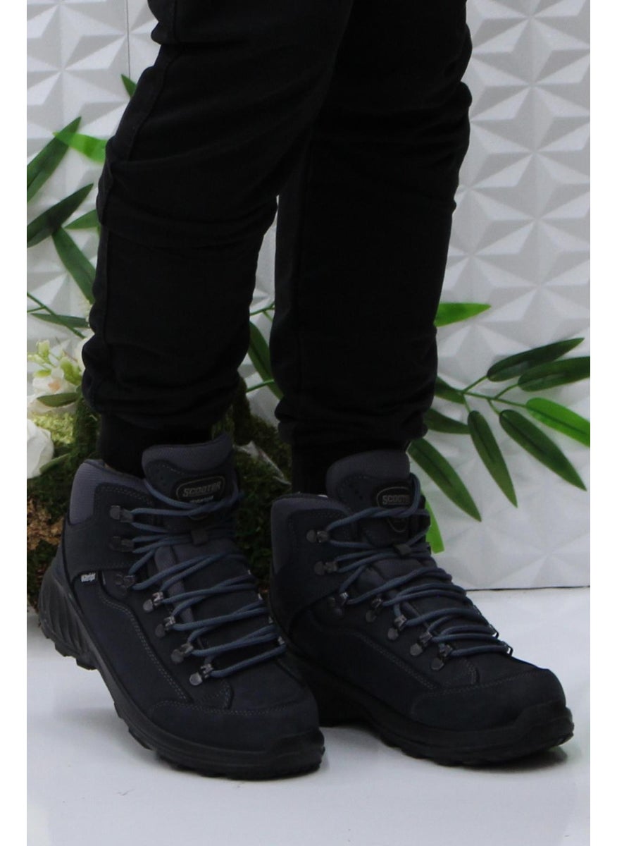 Scooter  - M4107 Gray Asphalt Anatomical Original Product Genuine Leather Waterproof Men's Boots - Image 1