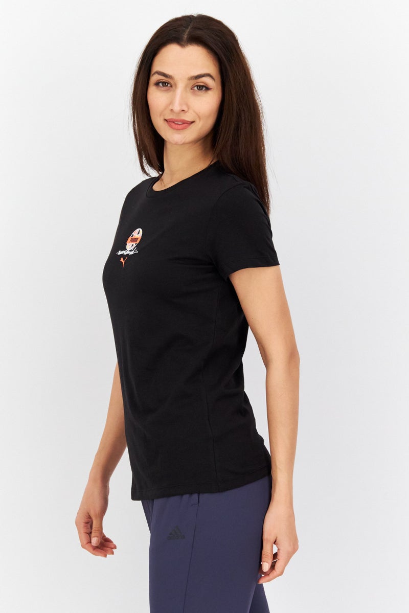 PUMA تي شيرت تدريب قصير الأكمام للنساء، أسود - Image 4