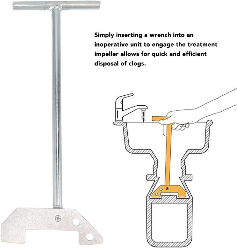 كلاراكو مفتاح التخلص من القمامة، مفتاح فك التشويش في مطحنة القمامة، أداة التخلص من القمامة لإزالة التشويش أو الفوضى من فوق الحوض، يزيل بسهولة انسدادات الحوض والحطام - Image 3
