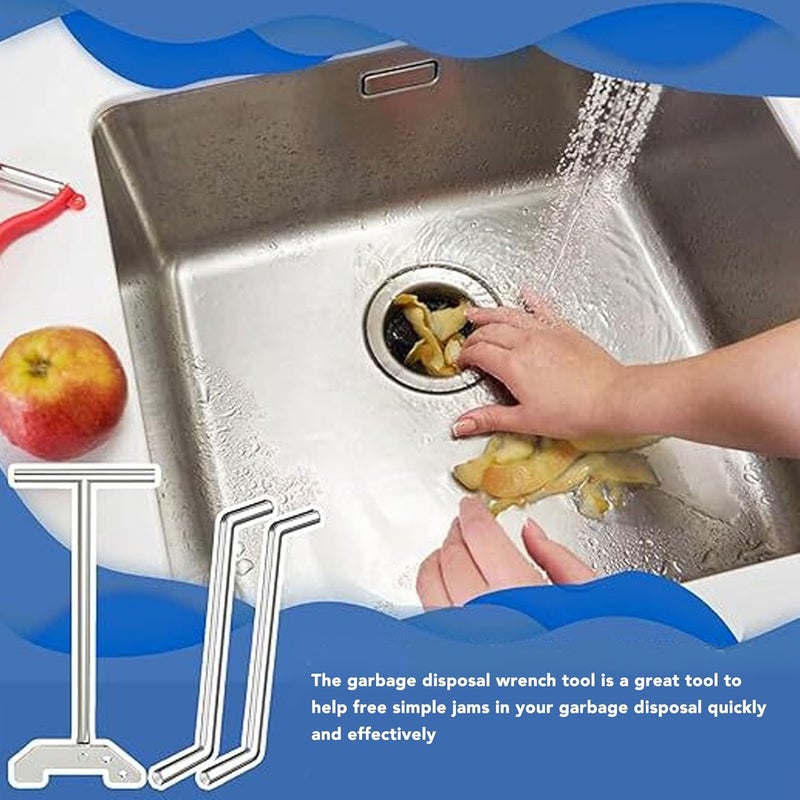 كلاراكو مفتاح التخلص من القمامة، مفتاح فك التشويش في مطحنة القمامة، أداة التخلص من القمامة لإزالة التشويش أو الفوضى من فوق الحوض، يزيل بسهولة انسدادات الحوض والحطام - Image 2