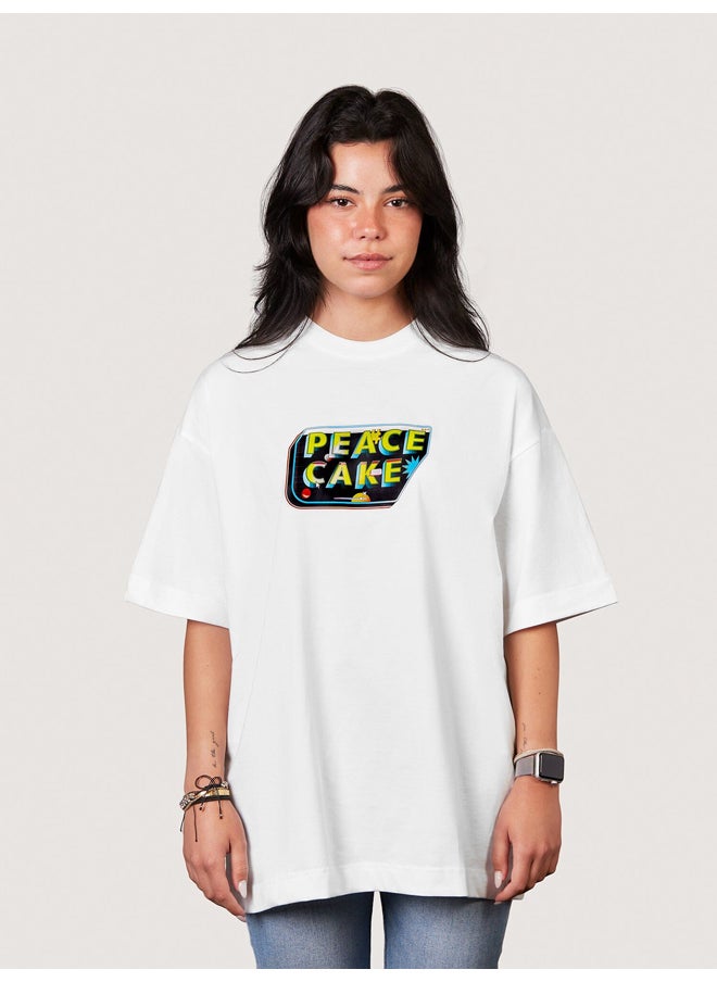 In Your Shoe - Peace Cake Printed Oversized Tee - Image 1