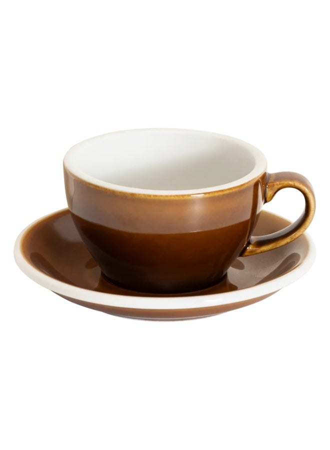 Loveramics Egg 250ml Porcelain Cappuccino Cup And Saucer Caramel