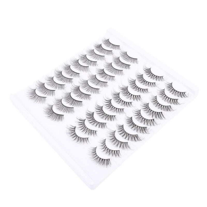 3d Natural False Eyelashes 20 Pairs Dense Fake Eyelashes for Makeup Beauty Enhancing Lashes Suitable for Daily Wear - Image 1