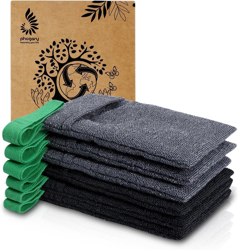 Phogary PHOGARY Soap Bags Mesh Exfoliating, 6 Pack Soap Net Sock for Bar Soap, Nylon Shampoo Bar Bags for Bath/Shower Exfoliating, Soap Sleeve Body Scrubber Pouch Body Exfoliator - Quick Drying (Black,Gray) 