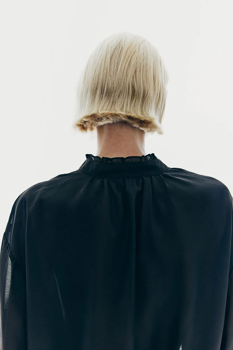 H&M Sheer Pintuck Blouse