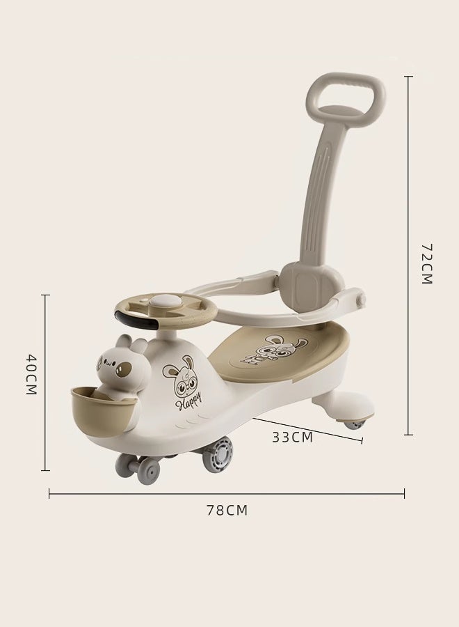 Aissiora Kids' Twist Car Ride Toy for Children Aged 2-6 Swing Car With Lights and Music Silent Wheels Anti-tipping Suitable for children aged 2-6 - Image 2