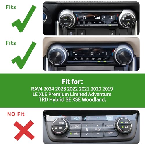 Polodunn for Toyota RAV4 Accessories 2025 2024 2023 2022 2021 2020 2019 -Air Conditioning Knob Covers, Push Start Button Cover Trim Rings 4pcs (Pink) - Image 2