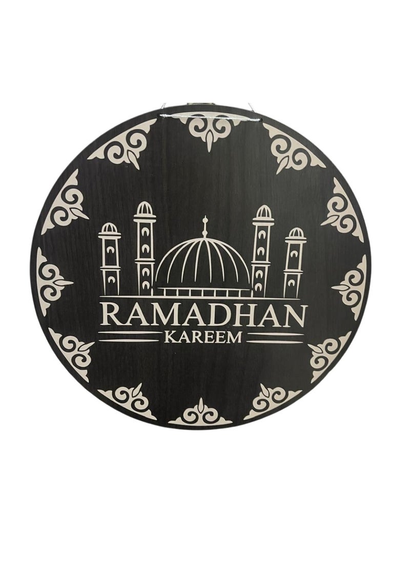 ماركة غير محددة دلايه خشب فانوس -اسود- رمضان كريم انجليزي 